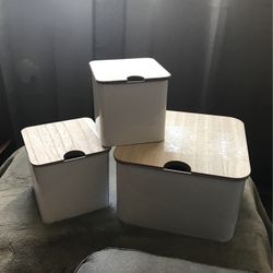 White Metal Storage Containers