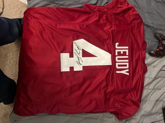 Jerry Jeudy #4 Signed Football Jersey