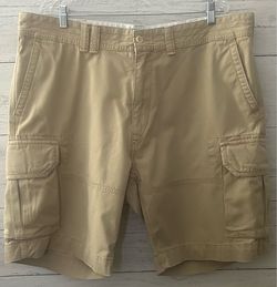 Polo Ralph Lauren Men’s Tan Khaki Cotton Twill Cargo Shorts Size 42 Relaxed Fit