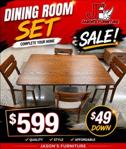 NEW ITEM🔥 5pc Dining Room Set 😍 
Take it home with $49down 
Hablamos Español Y Financiamos 🙋