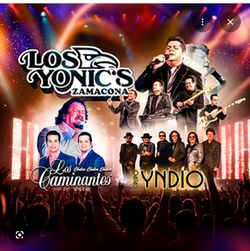 YONICS LOS CAMINANTES GRUPO INDIO 2 BOLETOS