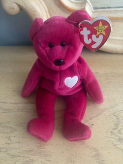 Ty Beanie Baby Red Bear with Heart