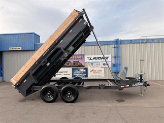 2027 Lamar DG General Duty 7x14 Dump Trailer Telescopic Lift - Wood Extensions