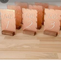 10 - Acrylic Table Number, Sign, Party, Wedding