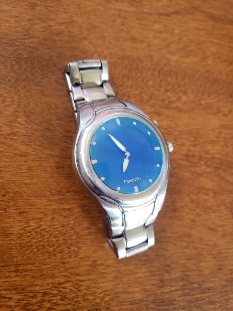 Fossil Big Tic JR-8096 Blue Quartz Animated Watch - Rare