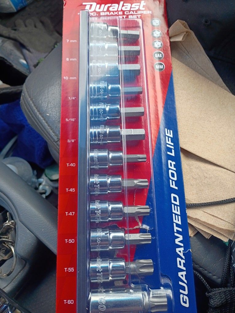 12 Piece Brake Caliper Bit Socket Set 