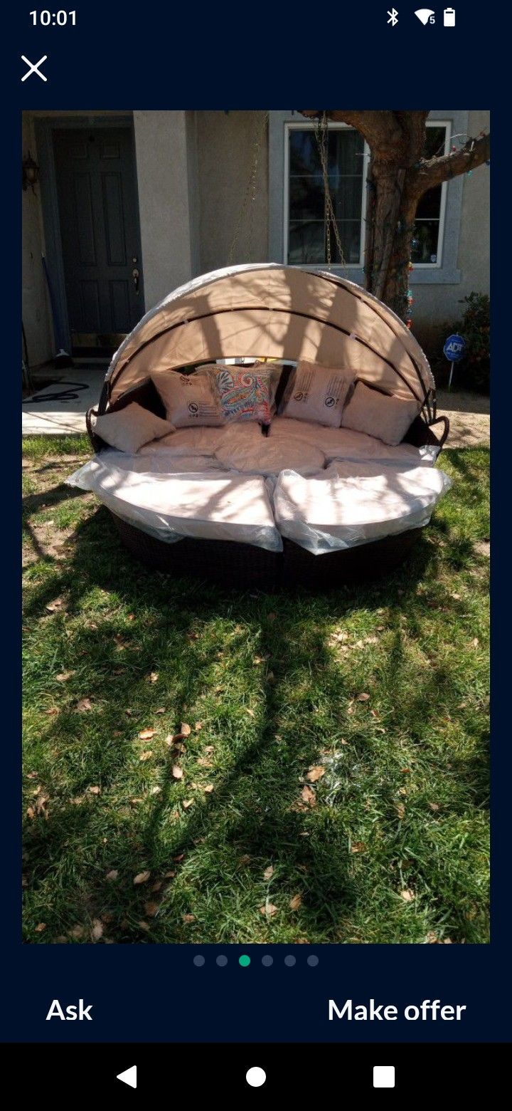 Sun Tanning Bed Poolside Lounger Patio Couch Patio Furniture Outdoor Patio Furniture Five Seater High Quality Patio Couch Extra Long Sunbrella Quality