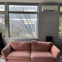 Cute pink living room furniture couch and chair