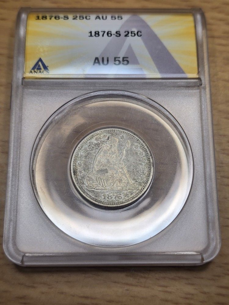 1876 S Seated Liberty Quarter