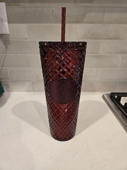 Starbucks Dark Red Studded Cold Cup Tumbler