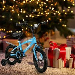 12 Inch Kids Girls and Boys Blue Bike with Training wheel Kid Bicycle