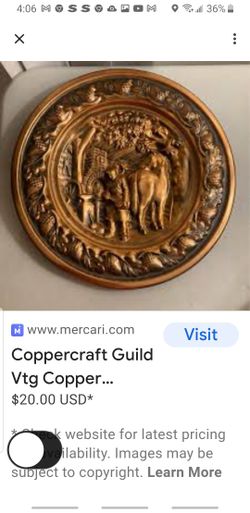 Vintage Copper Craft Wall Decorative Plates