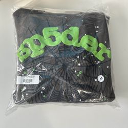 ✅Grey & Green Sp5der Hoodie✅