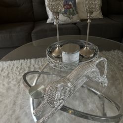 Living Room 3 Piece Glass Coffee Table Set 