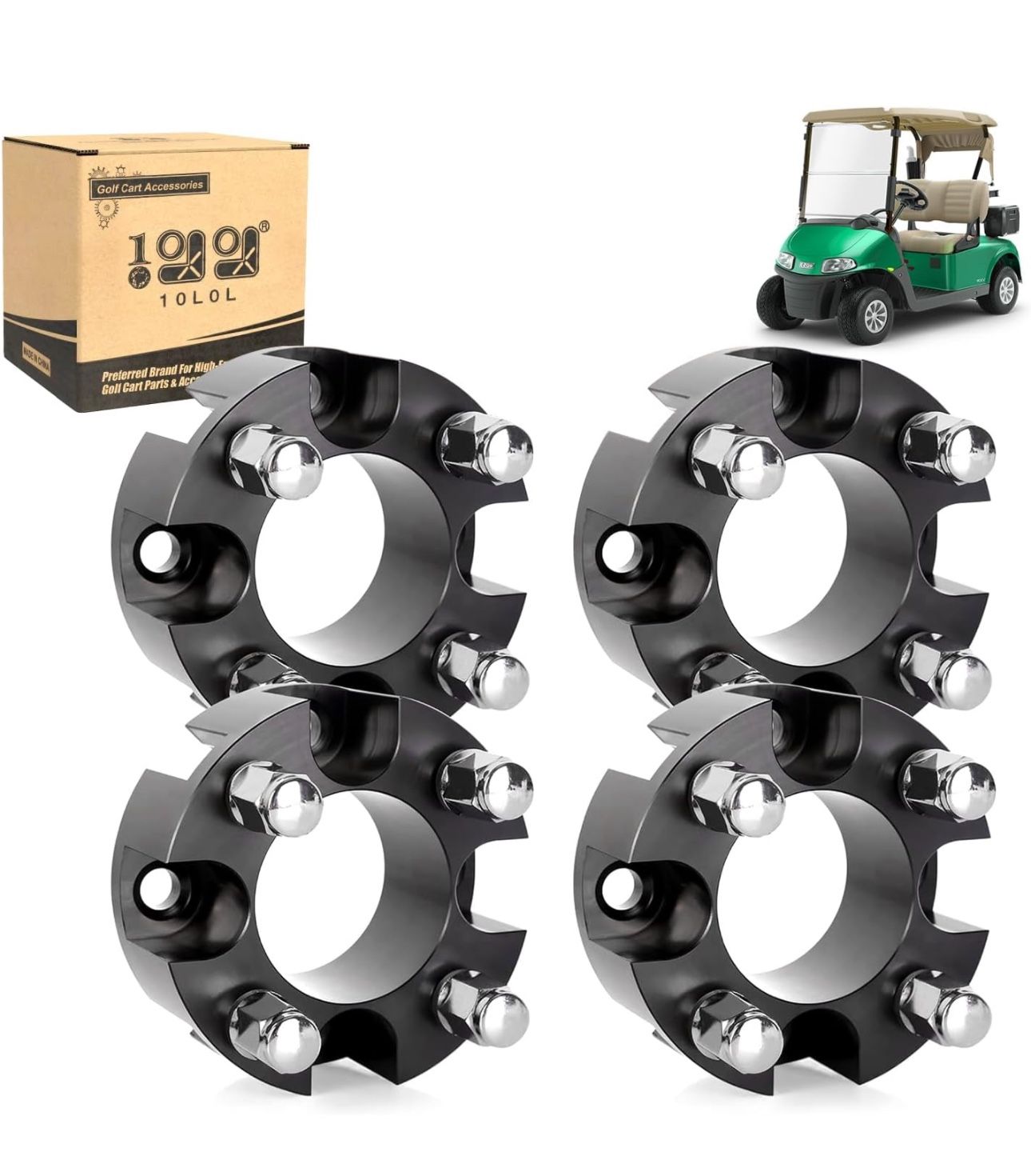 10L0L Golf Cart Wheel Spacers Adapters Inch for EZGO Club Car