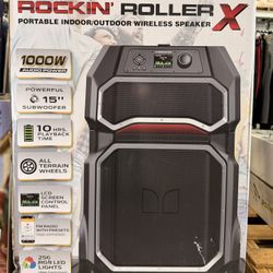 Monster Rockin Roller X 1000W Bluetooth Speaker Brand New In Box