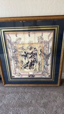 Artwork with mat and frame excellent condition