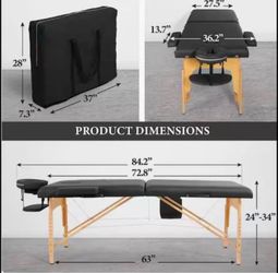 Portable Folding Massage Table with Wooden Frame