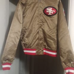 VINTAGE Pro line By Starters 49 Niners SATIN SILKY bomber Jacket Pleass READ