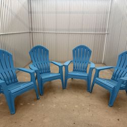 Blue Plastic Adirondack Chairs