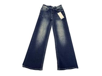Telepatía Women’s Wide Leg Jeans Size 7/28 Mid Rise Rhinestone Pockets Y2k Style