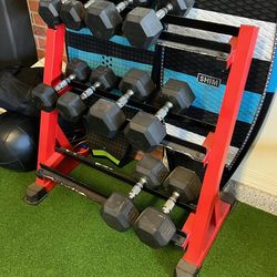 Dumbell set with rack