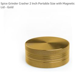 Spice Grinder Crasher 2 Inch Portable Size with Magnetic Lid - Gold