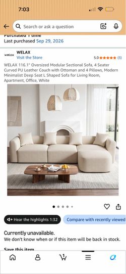 WELAX Oversized Modular Sectional Sofa with Ottoman