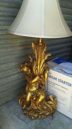 Antique cherub lamp