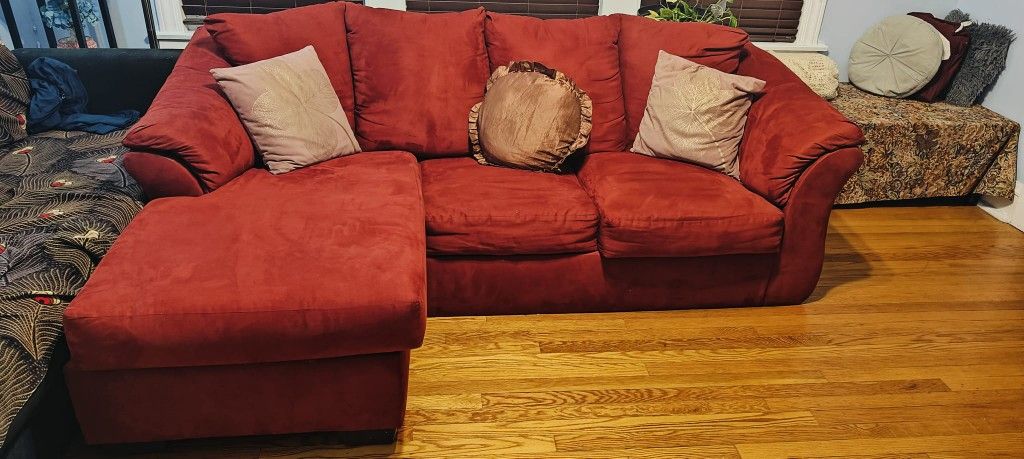 Red Velvet Couch