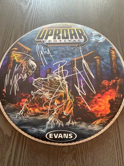 Uproar Festival Signed Avenged Sevenfold (A7X) Evans Drumhead (RARE)