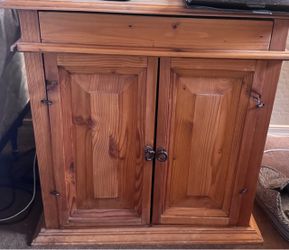 Solid Pine Wood Cabinet with Drawer