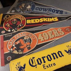 Vintage pennant Flags NFL 49ers Cowboys Washington Redskins a Corona plate make me an offer