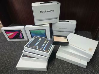 Lot of 12 empty boxes for macbook pros, macbook air , and iphone. $100 cash for all.