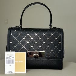 MICHAEL KORS JAMEY SMALL MESSENGER LEATHER BLACK