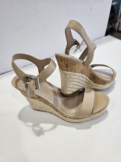 WOMEN'S WEDGE SANDALS TAN 7.5