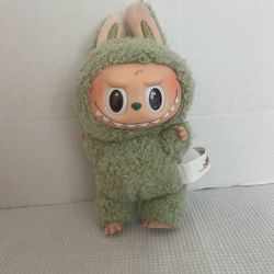 Designer Art Toy Figure in Green Bunny Suit
