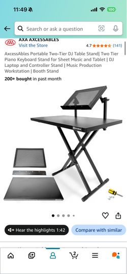 Axcessables two tier portable dj stand piano stand