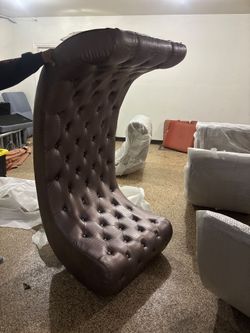 Crescent Rose Pink metallic accent chair