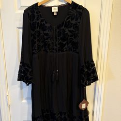 Knox Rose Black Long Sleeve Dress - size XL - Simi Valley 