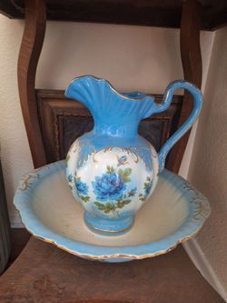 Vintage Ceramic Pitcher and Basin Set