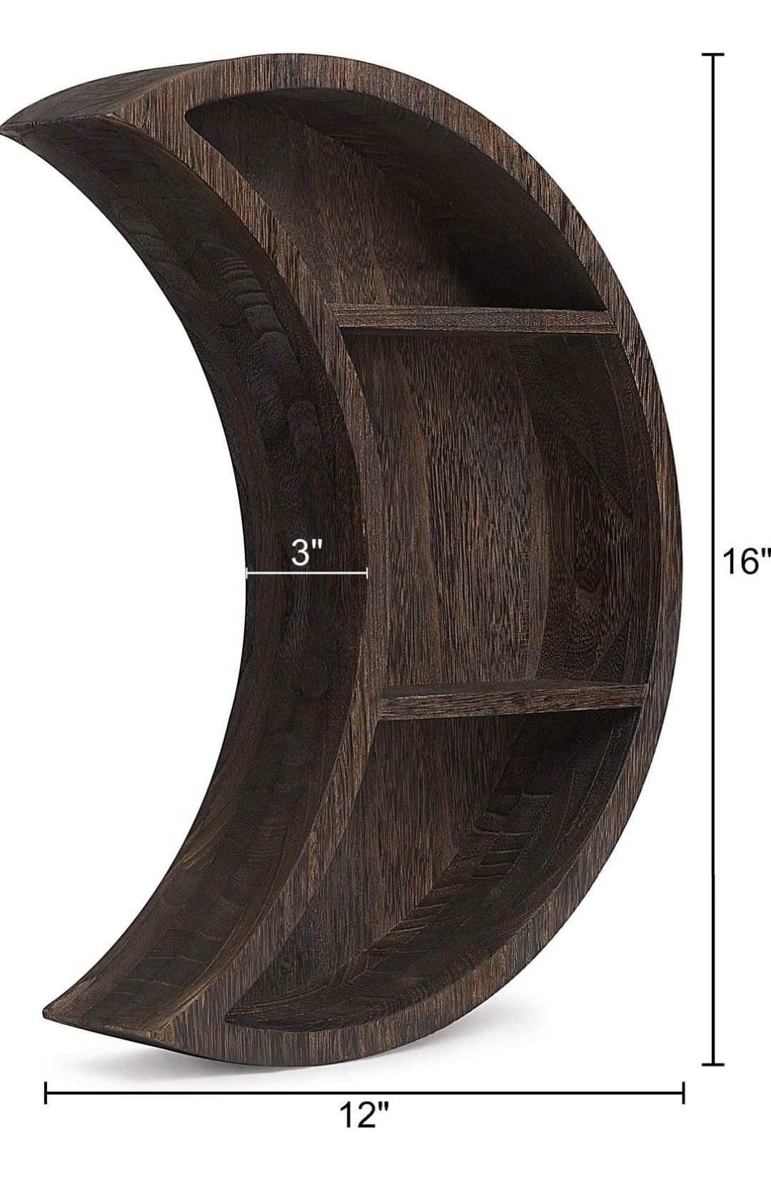Wooden Wall Mounted Moon Shelf Floating Shelves