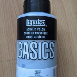Liquitex BASICS Acrylic Paint, 13.5-oz bottle, Silver