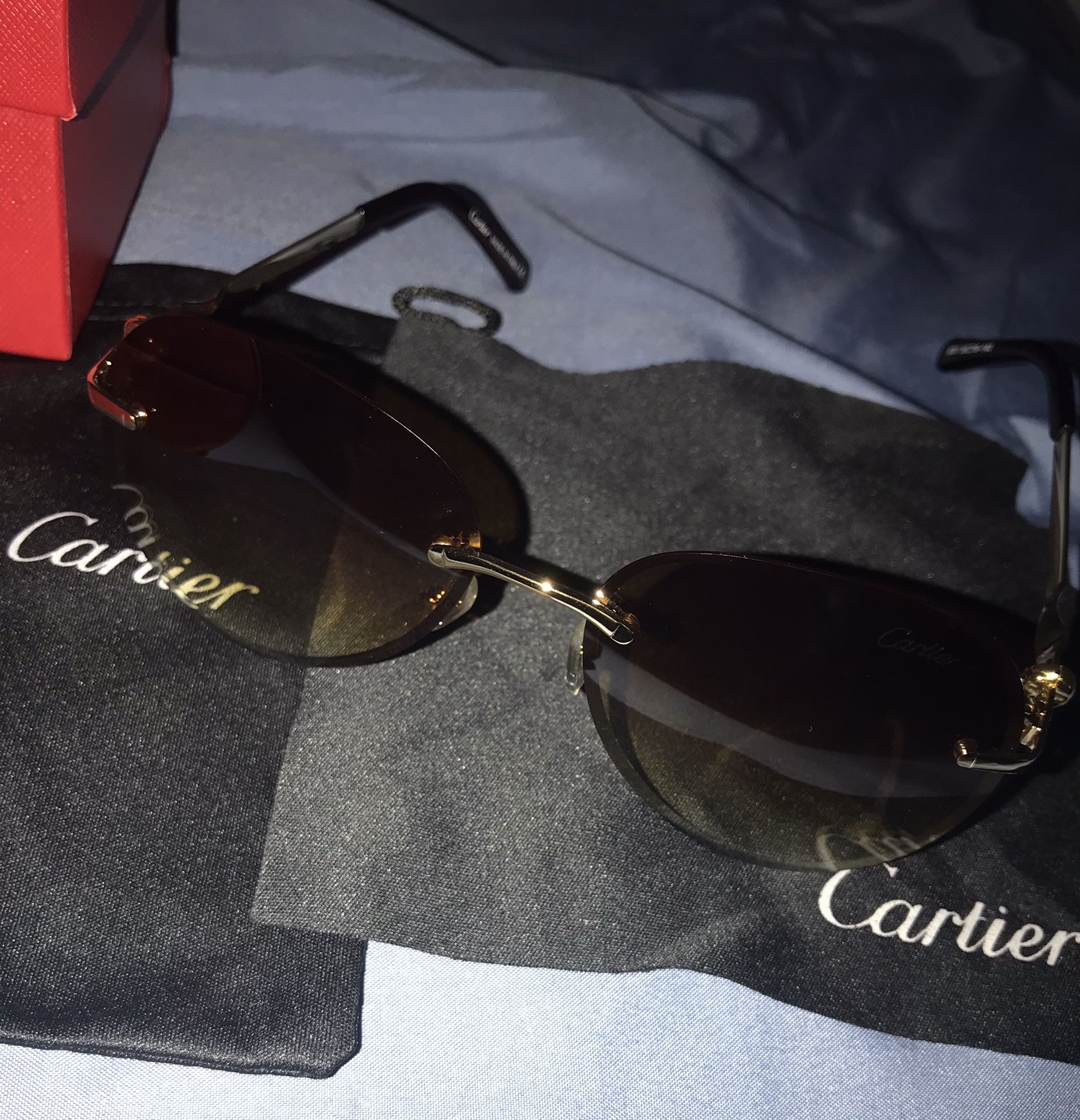 Cartier Glasses Gold Frame