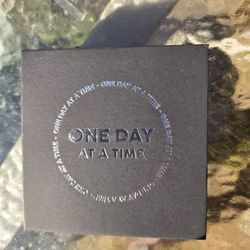 "One Day at a Time" 3-Month Sobriety Coin + Keychain Holder Gift Set