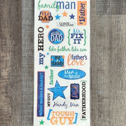 New Family Man Father Scrapbook Stickers