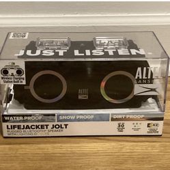 Altec Lansing Lifejacket Jolt Bluetooth Speaker~Waterprof~30hrs~Black~NEW~SEALED