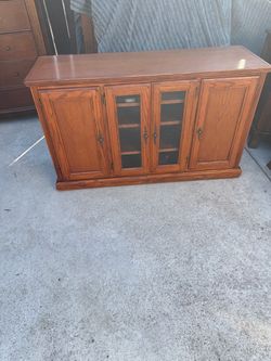 Solid oak TV stand $200