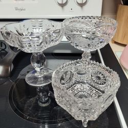 CRYSTAL CANDY DISHES 