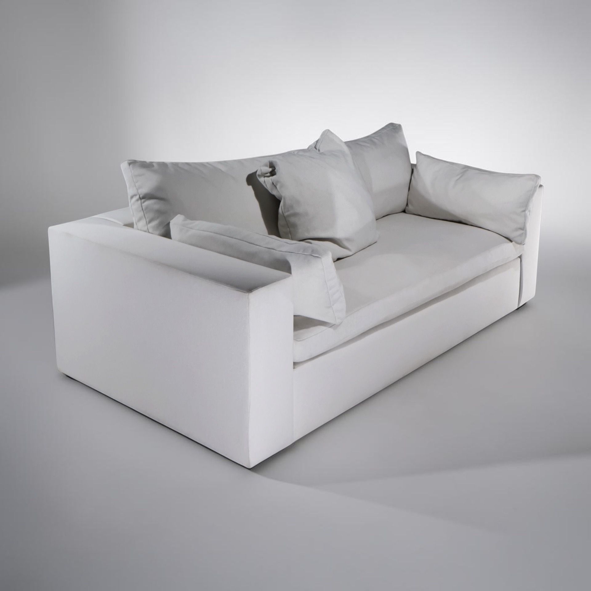 Contemporary Feather-Fill Lounge Sofa – Deep 44” Seat